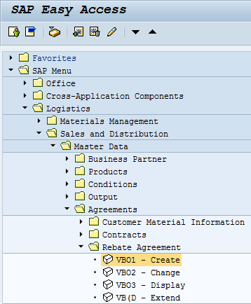 SAP Rebate Agreement: Create