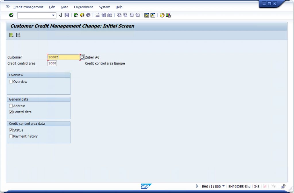 FD32 - Set Credit Limit for Customer