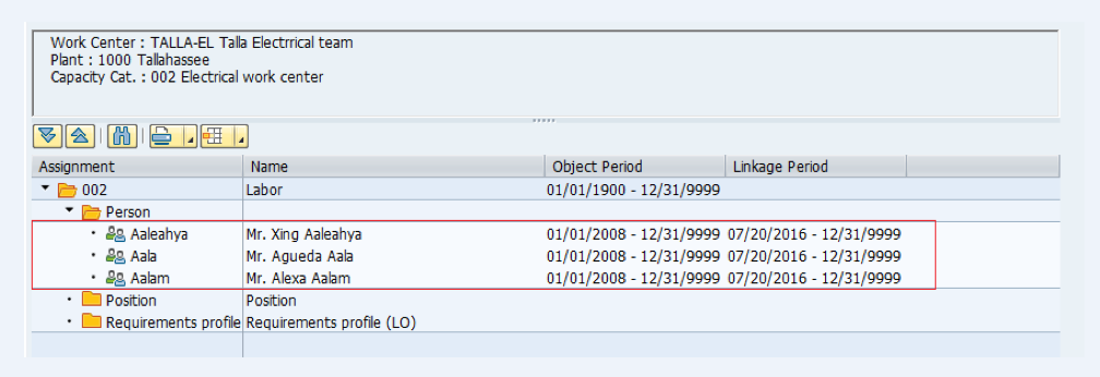 SAP Work Center Create - HRMS