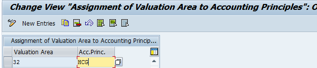 Assignment of Valuation Area to Accounting Principles