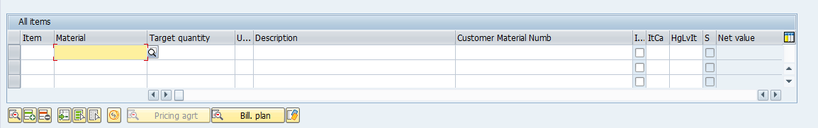 Line Items of SAP SD Contract