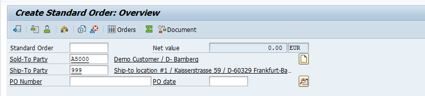 SAP SD Sales Order Header