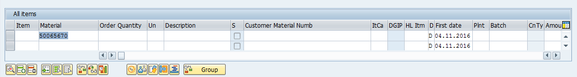 Material Number was Added to Sales Order