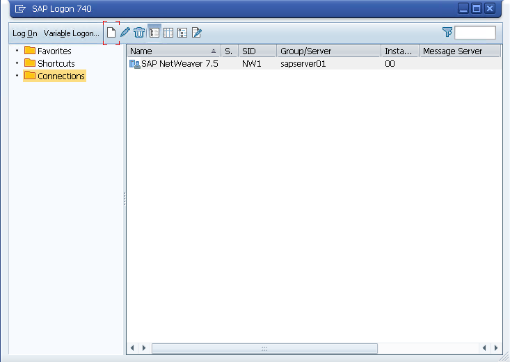 SAP Logon with One Configured Connection