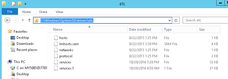 Find and Edit "services" File in Windows