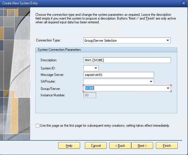 SAP Logon Configuration with Logon Group