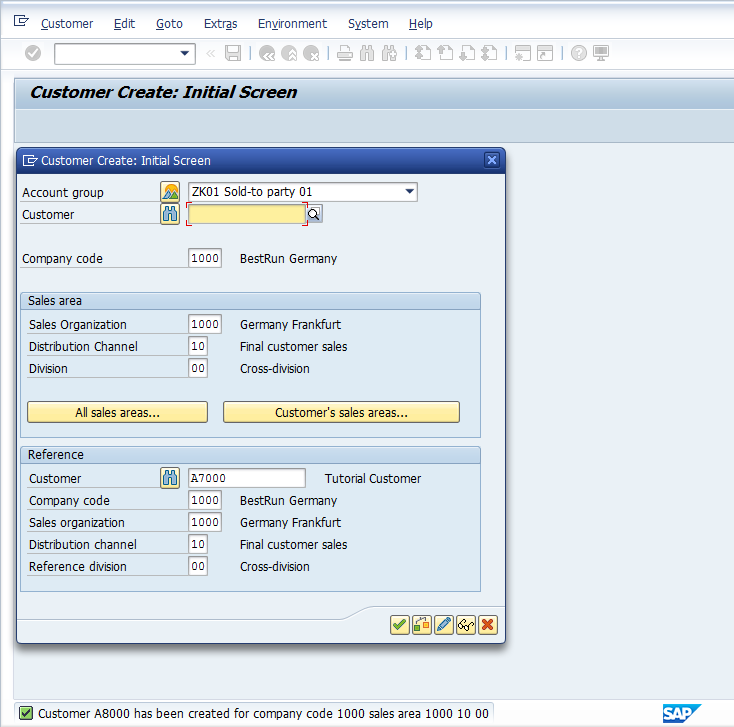 SAP Customer Master Data – Save confirmation