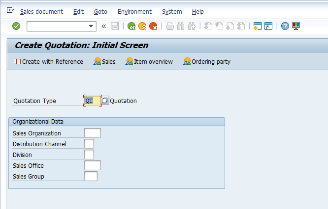 Create a Standard Quotation