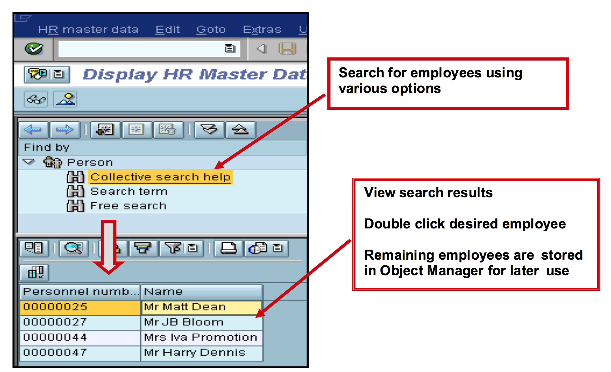 Object navigator in Maintain HR Master Data