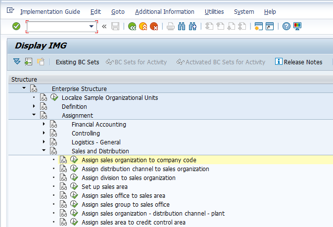 Sales Organization Configuration – Assigning Sales Organization