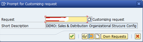 Distribution Channel Configuration – Defining Distribution Channel > Saving Customization