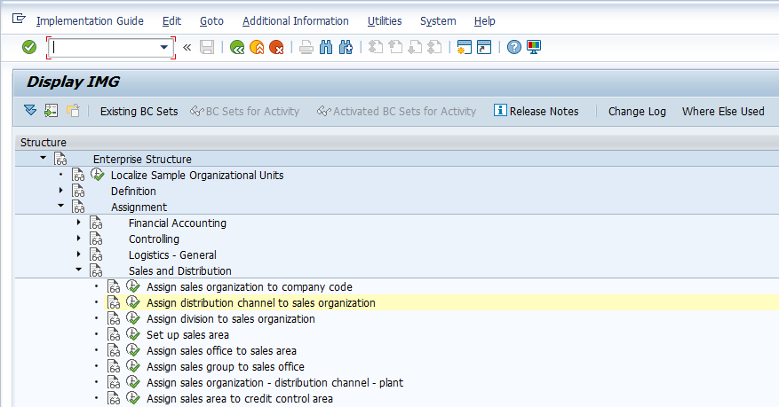 Distribution Channel Configuration – Assigning a Distribution Channel