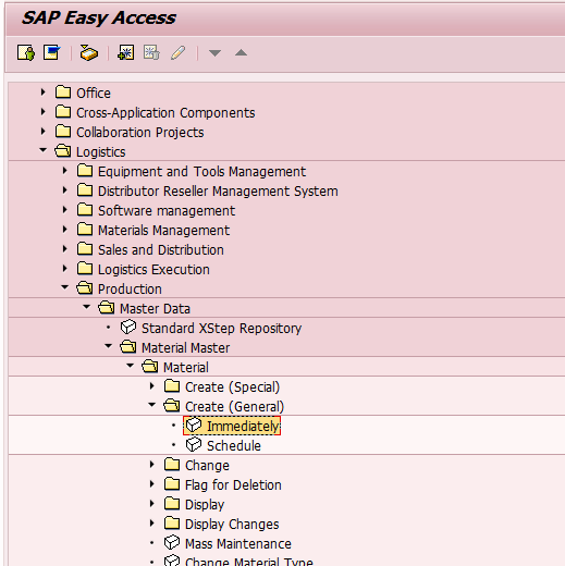 Create a Material Master in SAP PP - Menu Path