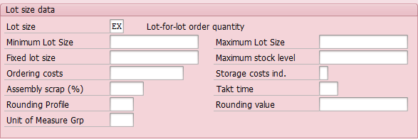 A Fragment of MRP1 View in SAP Material Master (2)