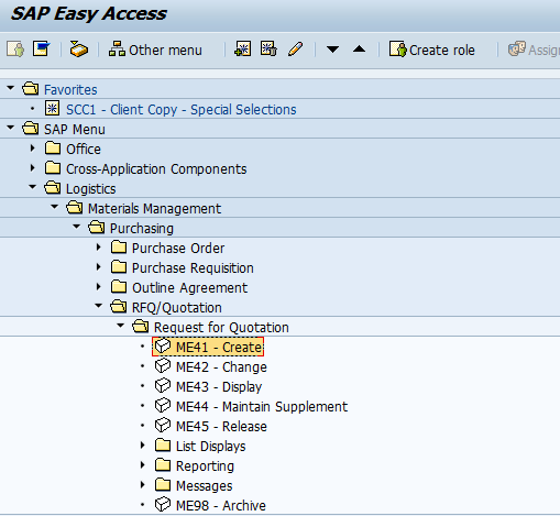 SAP Menu Path to Create a Quotation