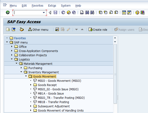 SAP Menu Path to Post a Goods Receipt