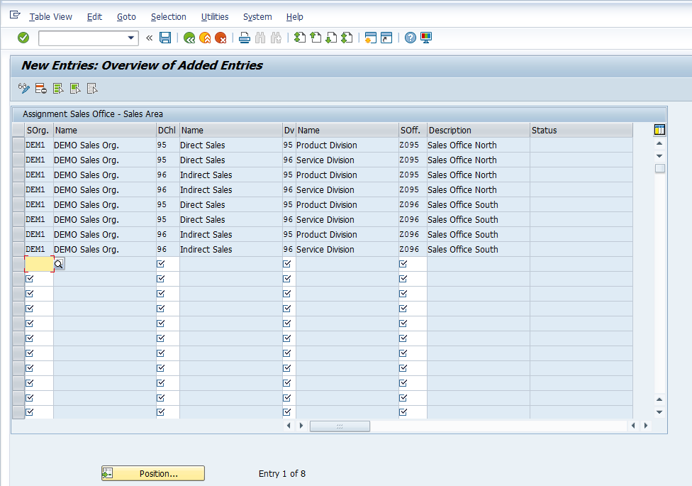 Sales Office Configuration – Assigning Sales Office To Sales Area