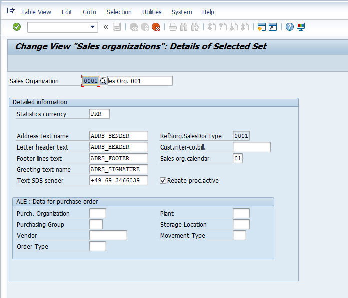 Sales Organization Configuration – Define Sales Organization ></p>
<p> Copying