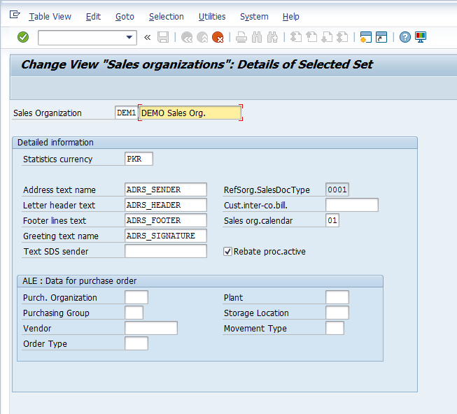 SAP Sales Organization Configuration – Define Sales Organization ></p>
<p> Customizing