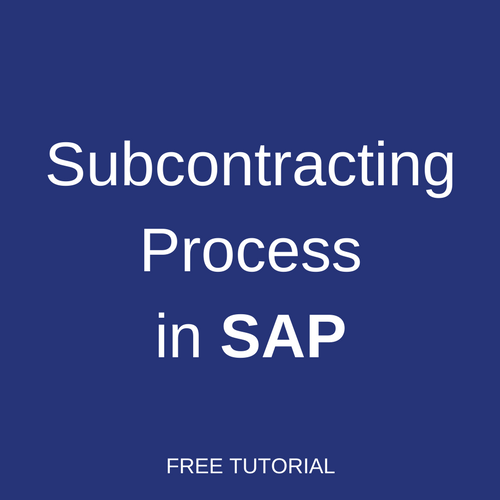 Subcontracting Process in SAP