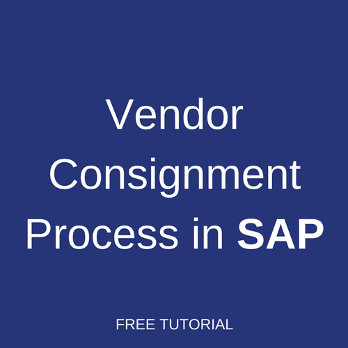 Vendor Consignment Process in SAP