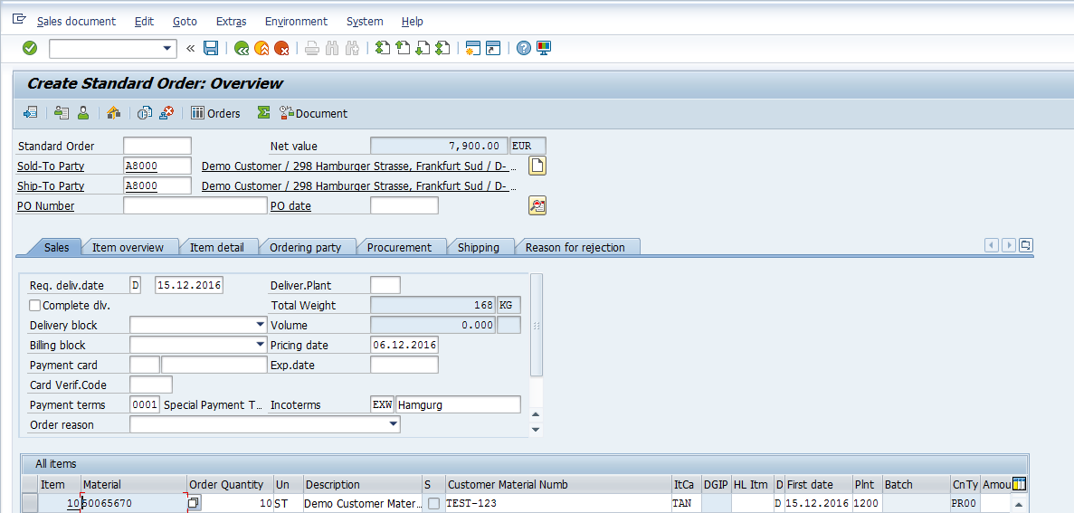 Create Sales Order – Order Entry Screen > Pricing > Scales