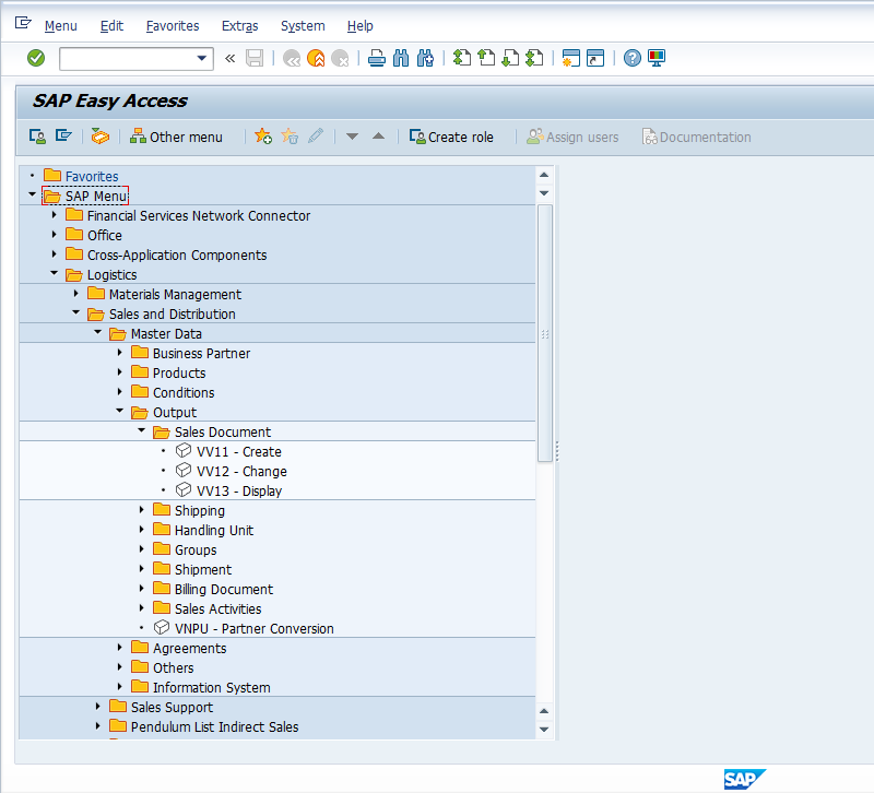 Menu Navigation to SAP SD Output Master Data