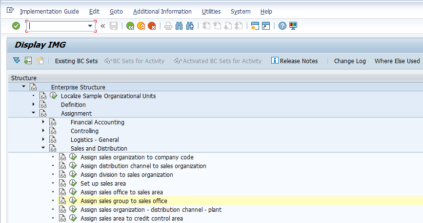 Sales Group Configuration – Assigning Sales Groups Activity in SPRO