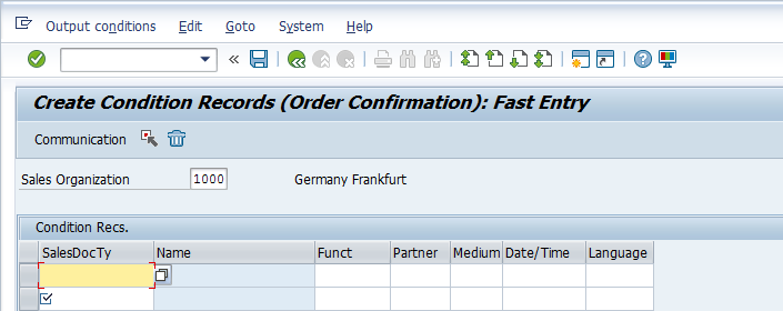 Output Master Data - Entry Screen > Record was Deleted