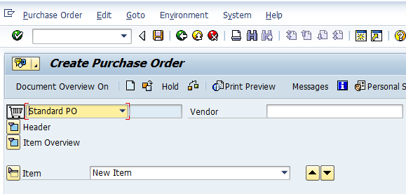 ME21N - Create a Purchase Order