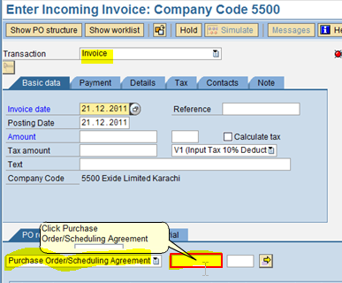 MIRO Transaction: Enter Incoming Invoice
