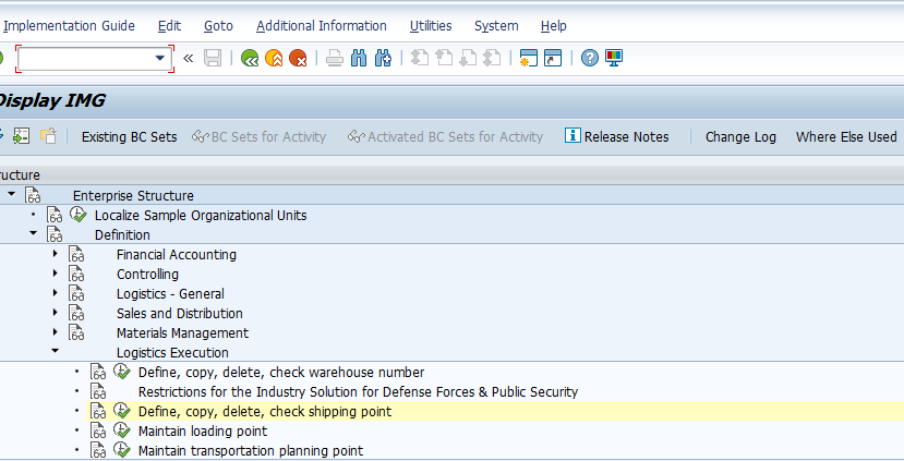 Shipping Point Configuration – Define Shipping Point