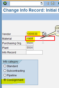 Transaction ME12 - Initial Screen