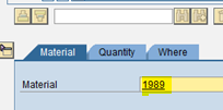 Material Number in MIGO Transaction