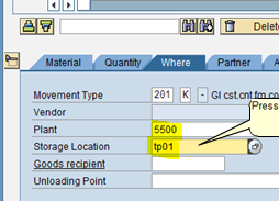 Plant and Storage Location in MIGO Transaction