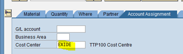 Cost Center in MIGO Transaction