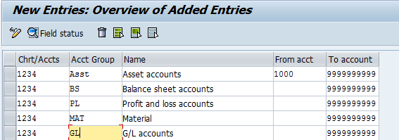 Edit SAP Account Groups Transaction