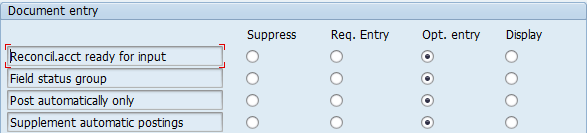 Document Entry Group of Fields