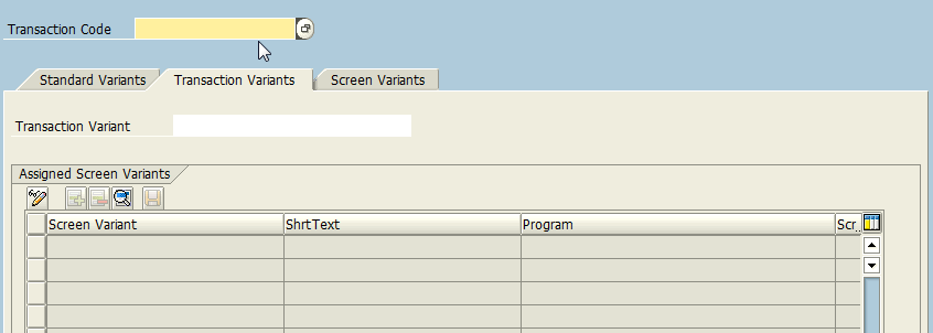 Transaction Code SHD0