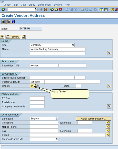 Client Level Details of Vendor Master Data