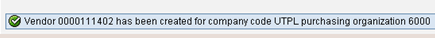 SAP Vendor Master Data have been Successfully Created