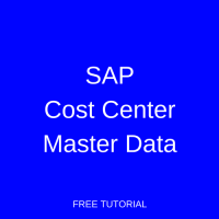 SAP Cost Center Master Data