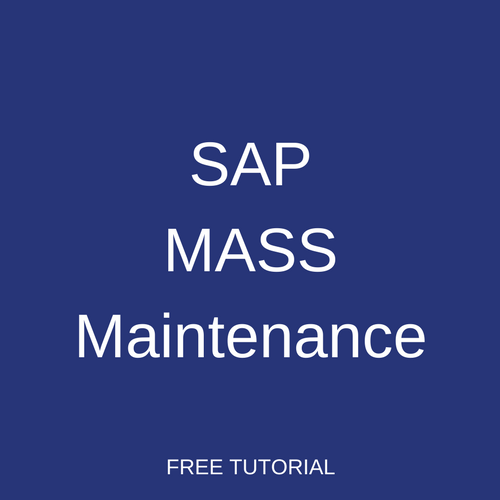 SAP Mass Maintenance