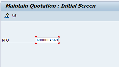Maintain Quotation - Initial Screen