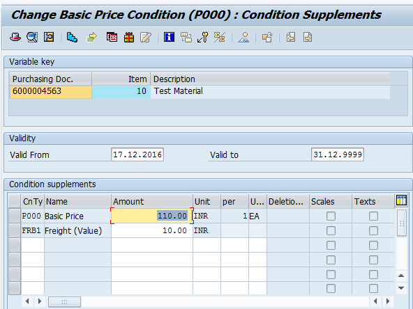 Maintain Quotation - Pricing Conditions (2)