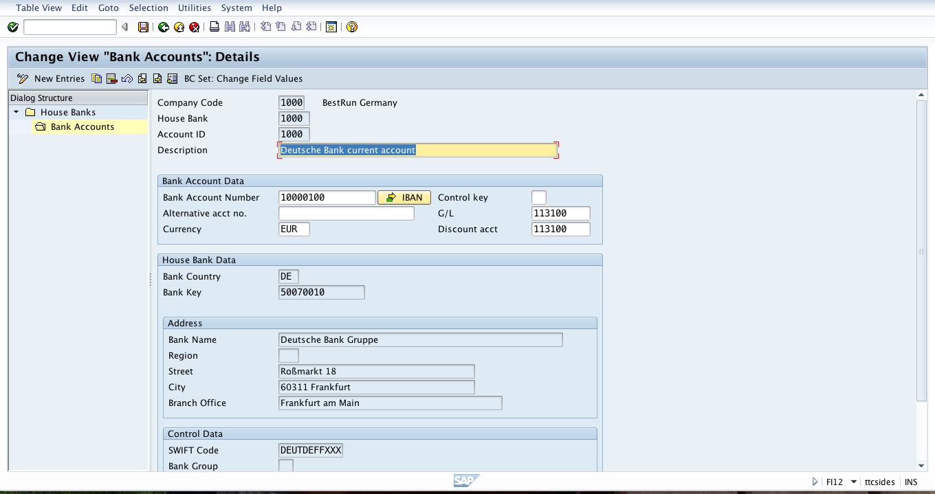 SAP House Bank is Linked to a General Ledger Account