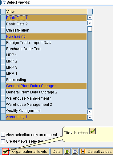 Select Views of SAP Material Master