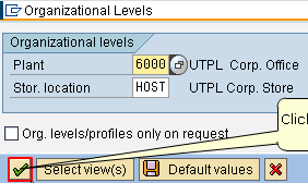 Select Organizational Levels for SAP Material Master