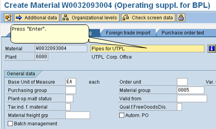 Create a Material - Purchasing View