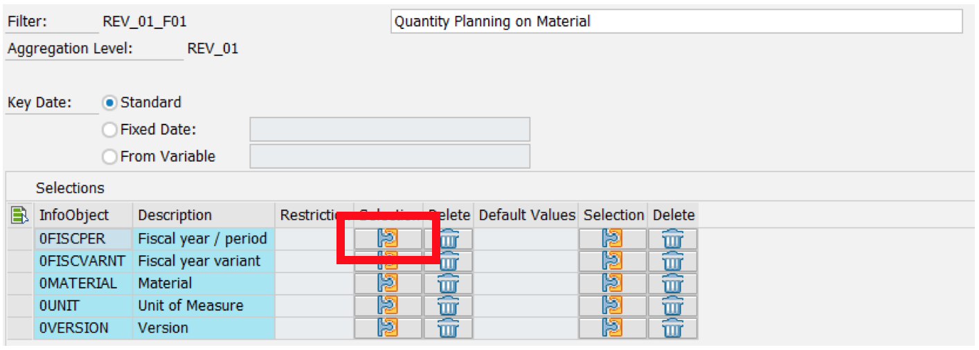 Selection Button in SAP Filter